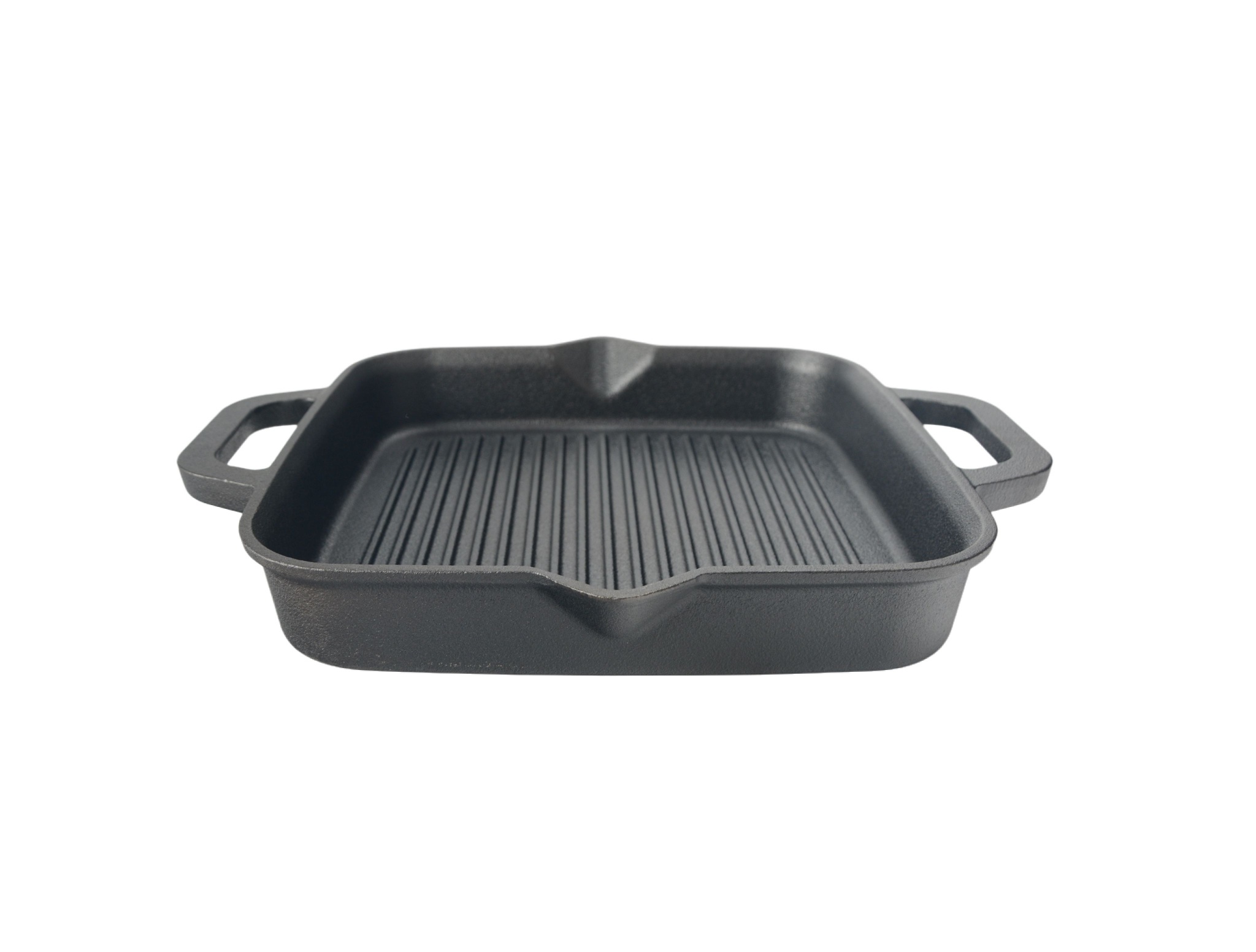Po&ecirc;le grill carr&eacute;e en fonte pr&eacute;-enduite de 30&nbsp;cm