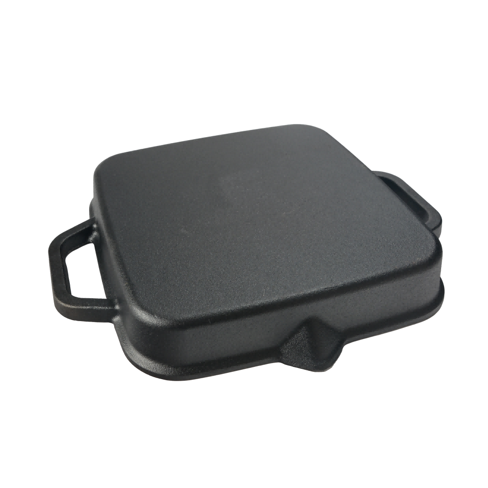 Po&ecirc;le grill carr&eacute;e en fonte pr&eacute;-enduite de 30&nbsp;cm