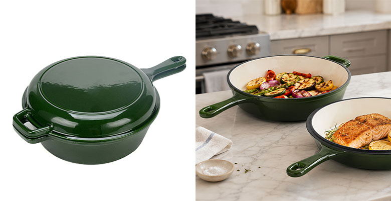 Casserole émaillée à 2 utilisations 