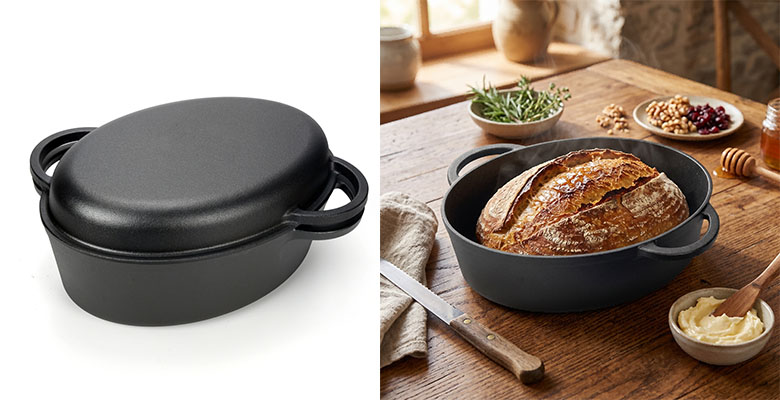Cocotte ovale double en fonte