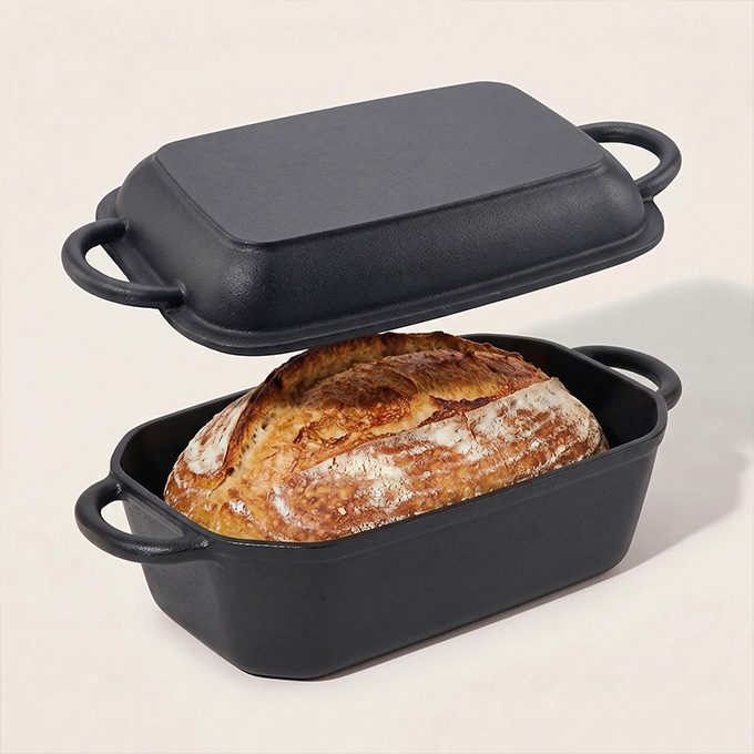 Moule &agrave; pain en fonte en gros : moule &agrave; levain 2 en 1 avec couvercle
