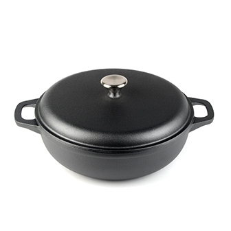 Cocotte en fonte pr&eacute;-assaisonn&eacute;e de 31 cm