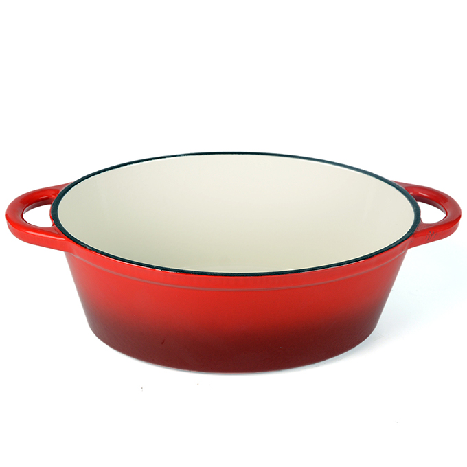 Cocotte ovale en fonte &eacute;maill&eacute;e 20 cm