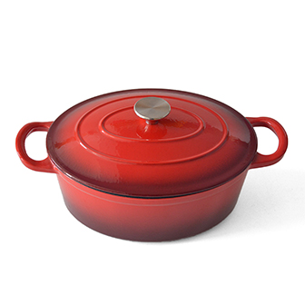 Cocotte ronde en fonte &eacute;maill&eacute;e