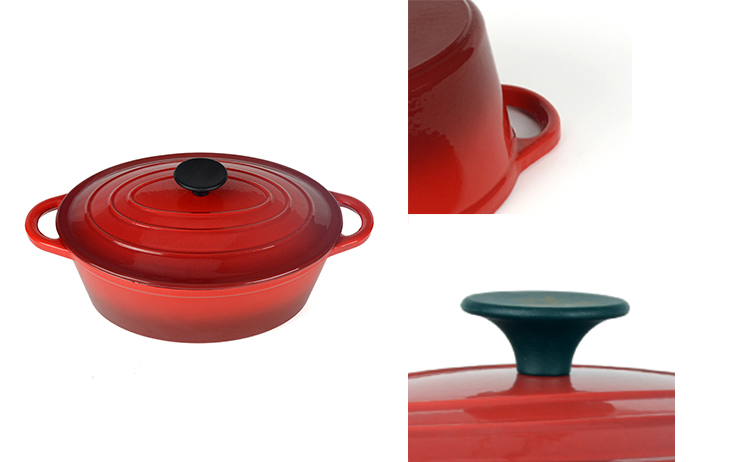 Cocotte ovale en fonte &eacute;maill&eacute;e 20 cm