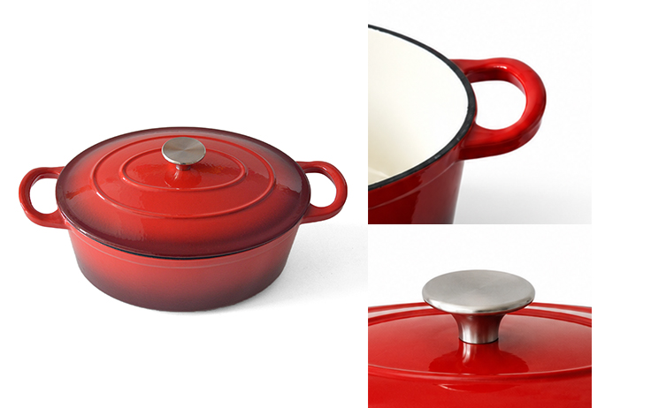 Cocotte ronde en fonte &eacute;maill&eacute;e