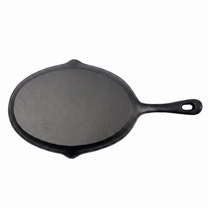 Po&ecirc;le &agrave; tortilla fran&ccedil;aise ovale en fonte pr&eacute;-assaisonn&eacute;e de 25 cm de style mexicain