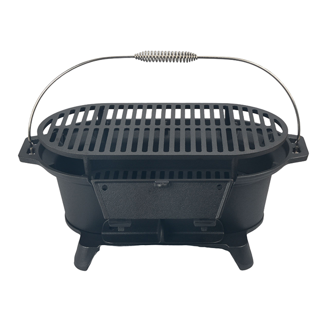 Gril au charbon de bois Hibachi portable en fonte