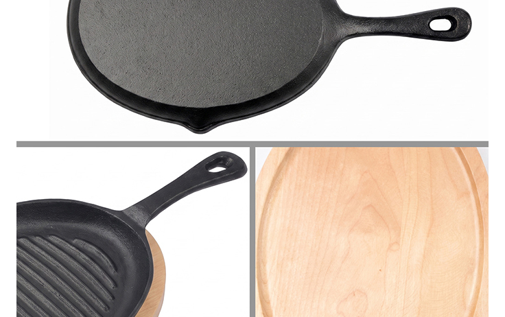 Po&ecirc;le &agrave; tortilla fran&ccedil;aise ovale en fonte pr&eacute;-assaisonn&eacute;e de 25 cm de style mexicain