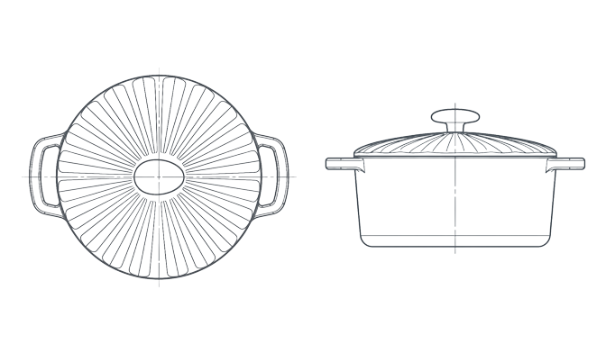 Dessin 2D en cocotte &eacute;maill&eacute;e