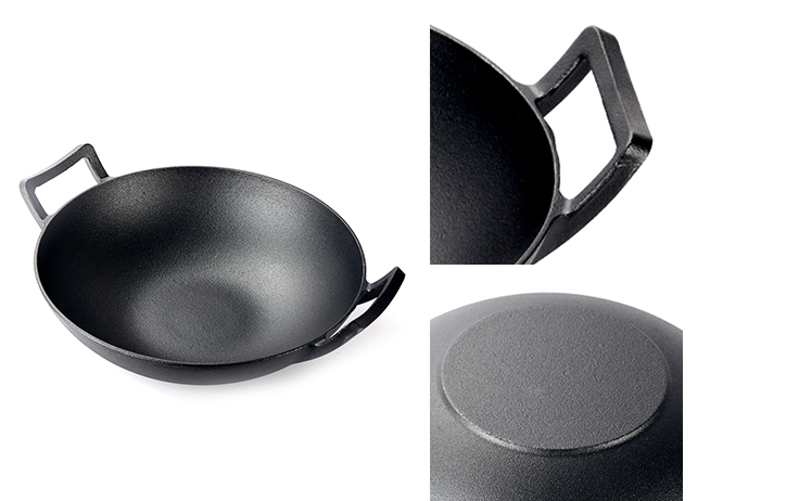 Wok en fonte de 31&nbsp;cm avec couvercle