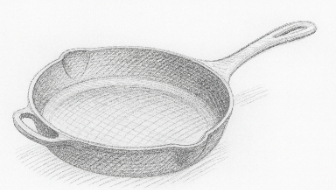 Croquis de po&ecirc;le en fonte