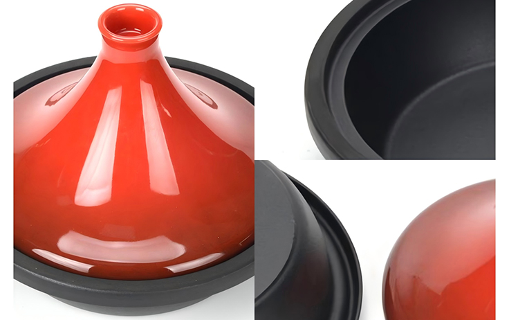 Marmite &agrave; tajine en fonte &eacute;maill&eacute;e