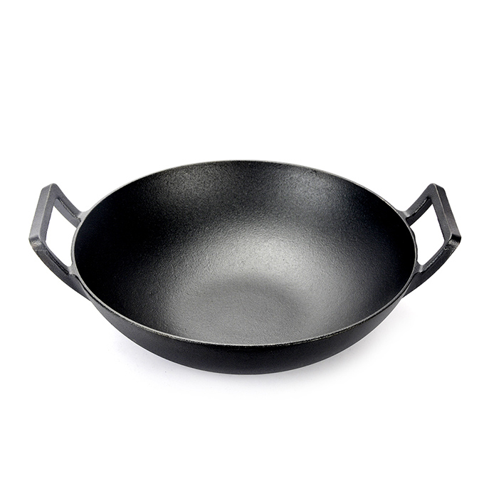 Wok en fonte de 31&nbsp;cm avec couvercle