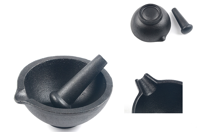Ensemble d'outils pour mortier et pilon en fonte de 6&nbsp;pouces