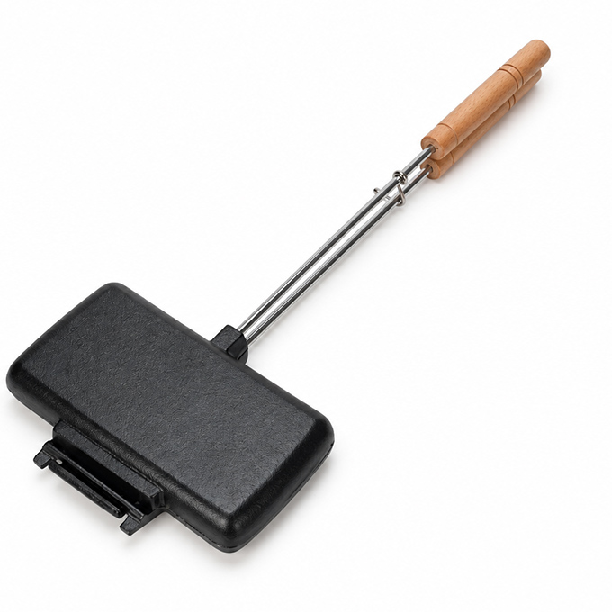 Fer &agrave; tarte rectangulaire en fonte avec cr&ecirc;tes internes