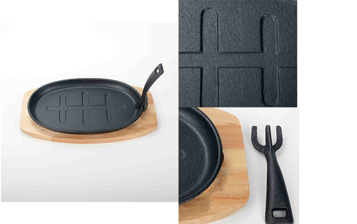 Assiette &agrave; steak en fonte