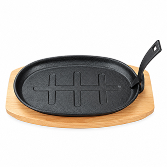 Assiette &agrave; steak en fonte