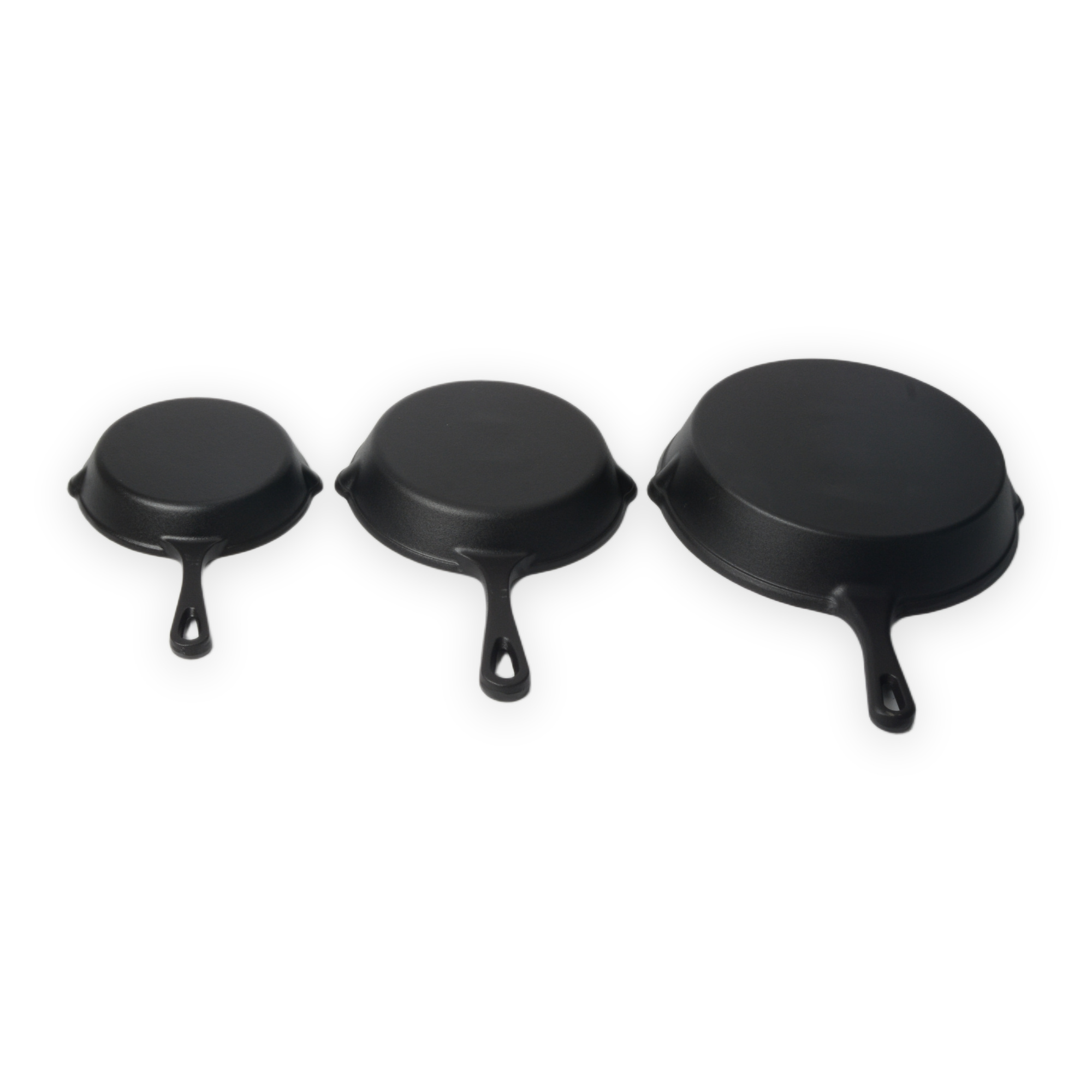 Ensemble de 3&nbsp;po&ecirc;les en fonte &eacute;maill&eacute;e noir mat