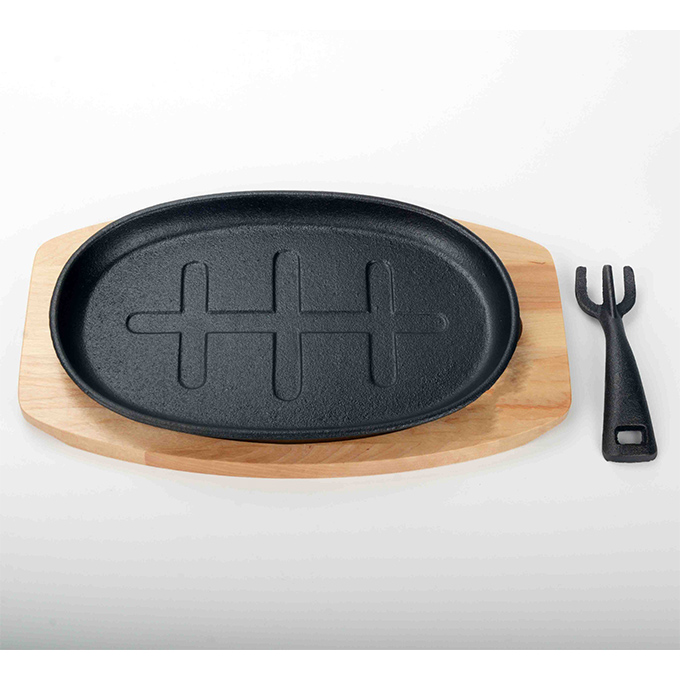 Assiette &agrave; steak en fonte