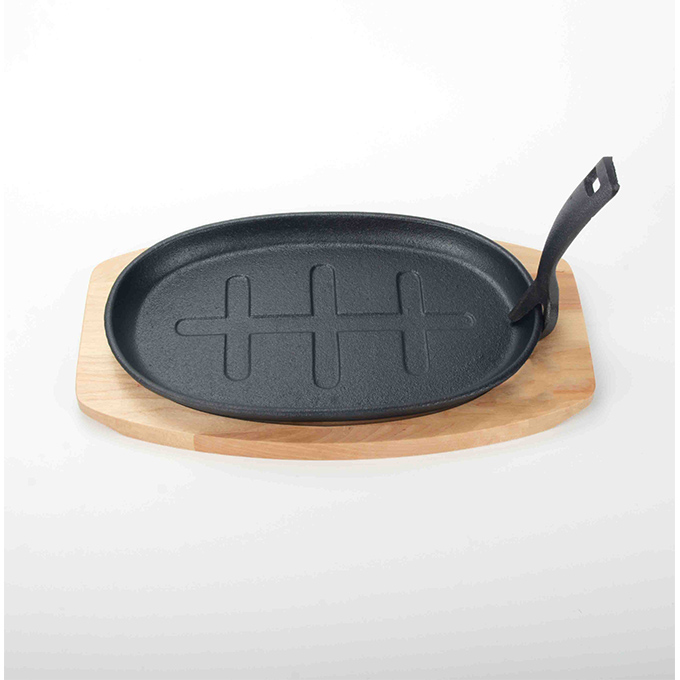 Assiette &agrave; steak en fonte