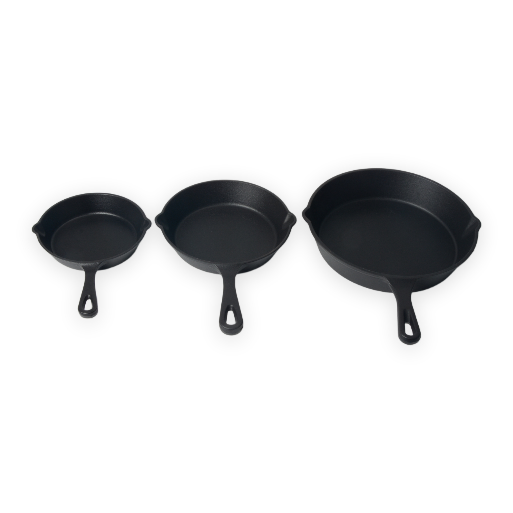 Ensemble de 3&nbsp;po&ecirc;les en fonte &eacute;maill&eacute;e noir mat