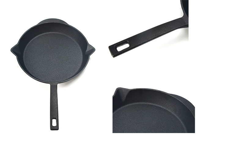 Po&ecirc;le ronde en fonte de 30&nbsp;cm avec double bec verseur