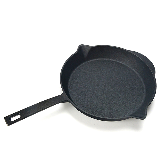 Po&ecirc;le ronde en fonte de 30&nbsp;cm avec double bec verseur