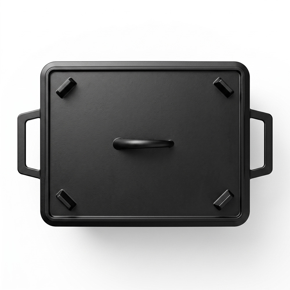 Moule &agrave; pain carr&eacute; en fonte avec pieds