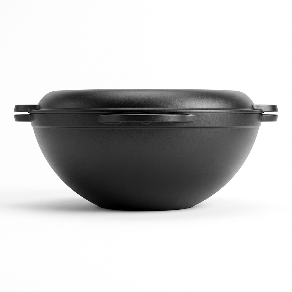 Moule &agrave; pain en fonte avec 4 poign&eacute;es en boucle