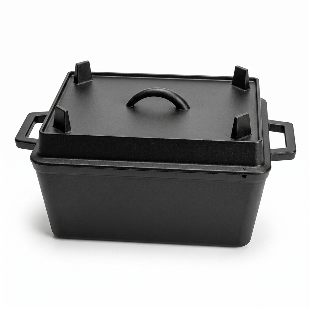 Moule &agrave; pain carr&eacute; en fonte avec pieds