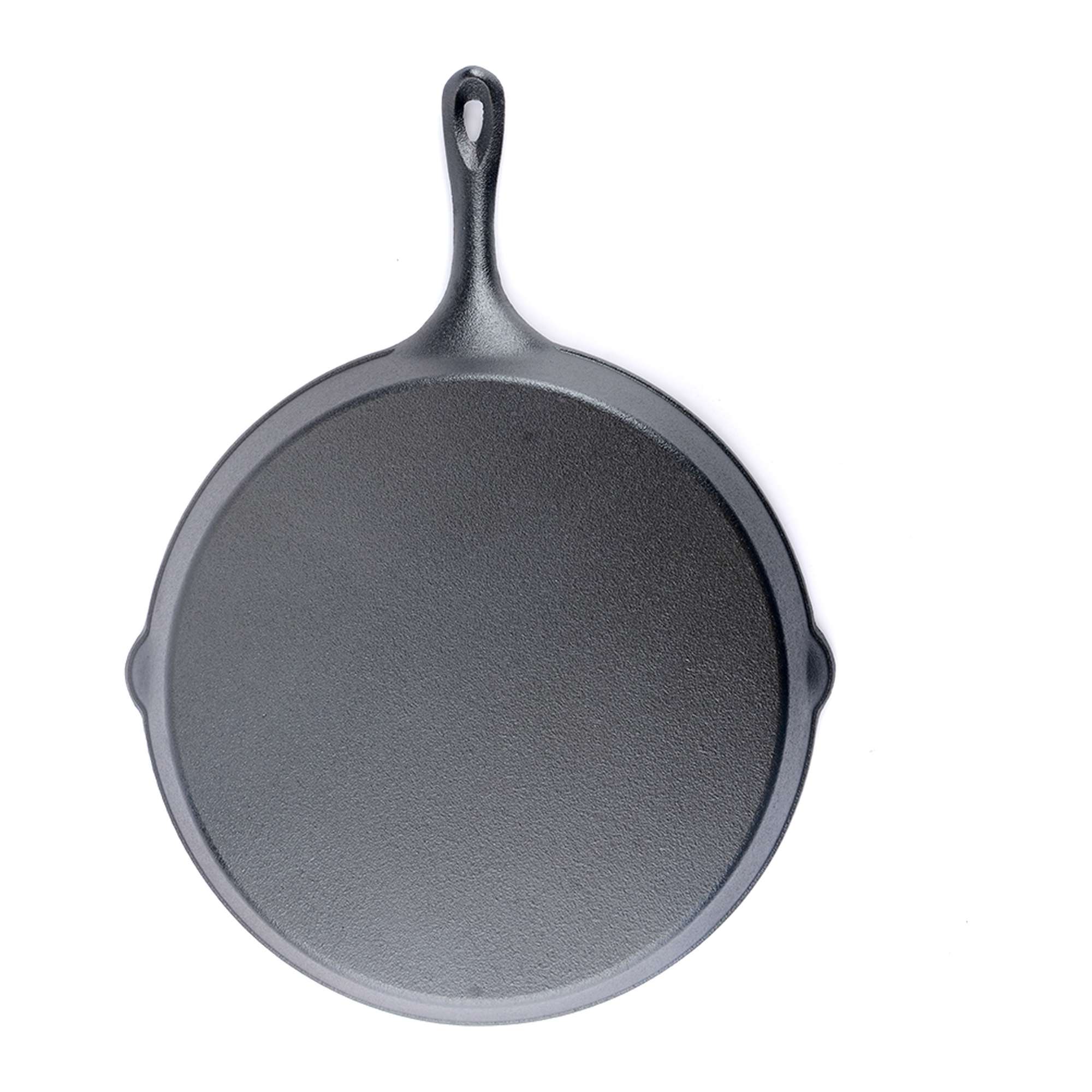 Po&ecirc;le en fonte pr&eacute;-assaisonn&eacute;e de 30&nbsp;cm avec double bec verseur