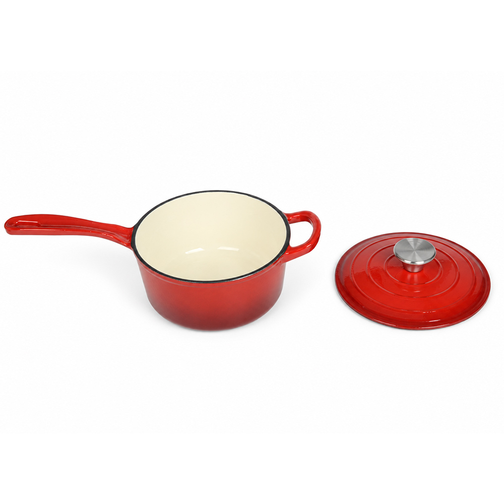 Pot &agrave; lait/Pot &agrave; sauce en fonte &eacute;maill&eacute;e
