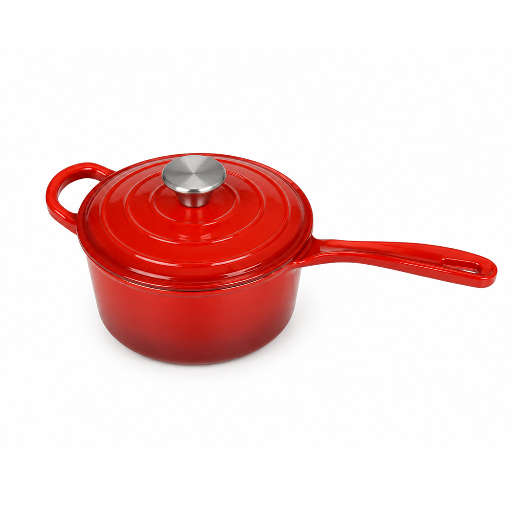 Pot &agrave; lait/Pot &agrave; sauce en fonte &eacute;maill&eacute;e